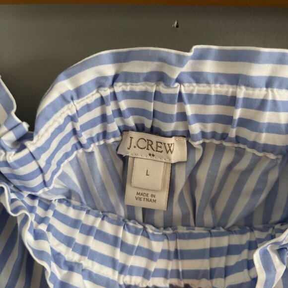 J. Crew Off-the-Shoulder Pin Striped Top - Picture 4 of 11